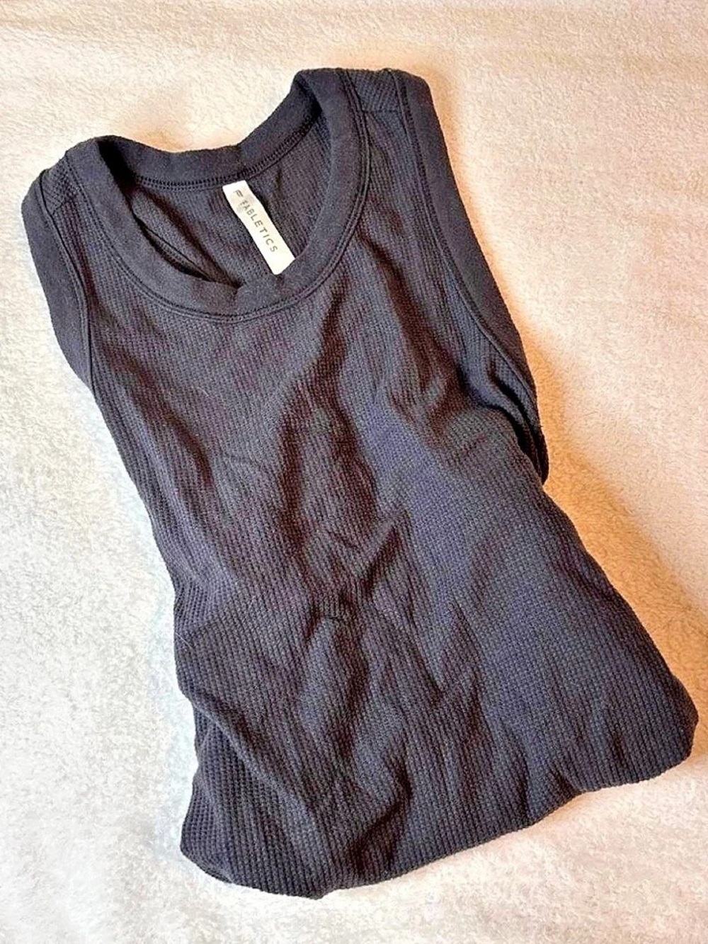 Fabletics Tinsley Waffle Tank Top Black